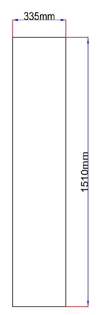 Dušo kabinos šoninis stiklas tiesus 335x1510 grey 7.5.