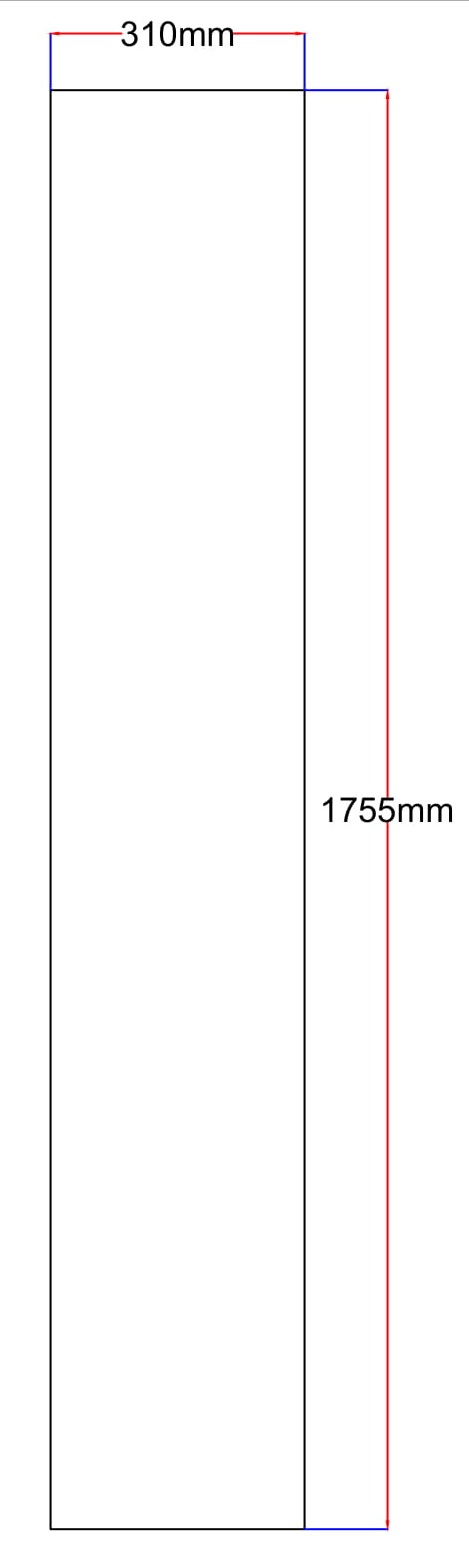 Dušo kabinos šoninis stiklas tiesus 310x1755 fabric 3.88.