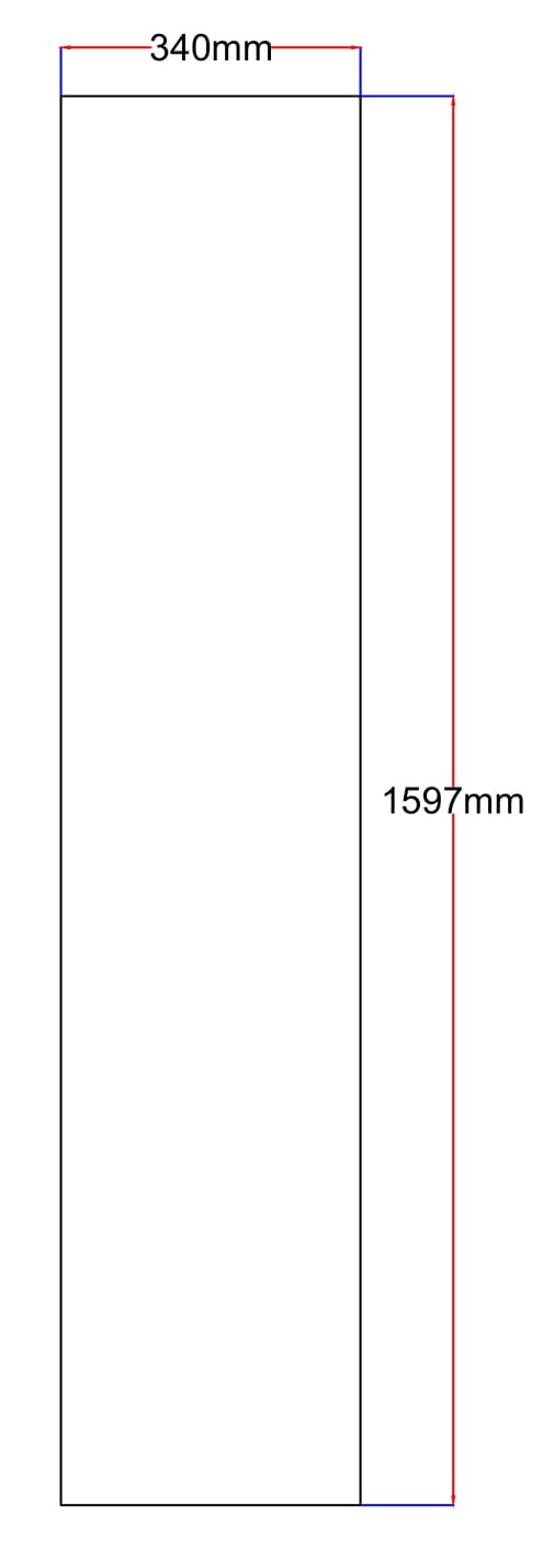 Dušo kabinos šoninis stiklas tiesus 340x1597 fabric 3.25.