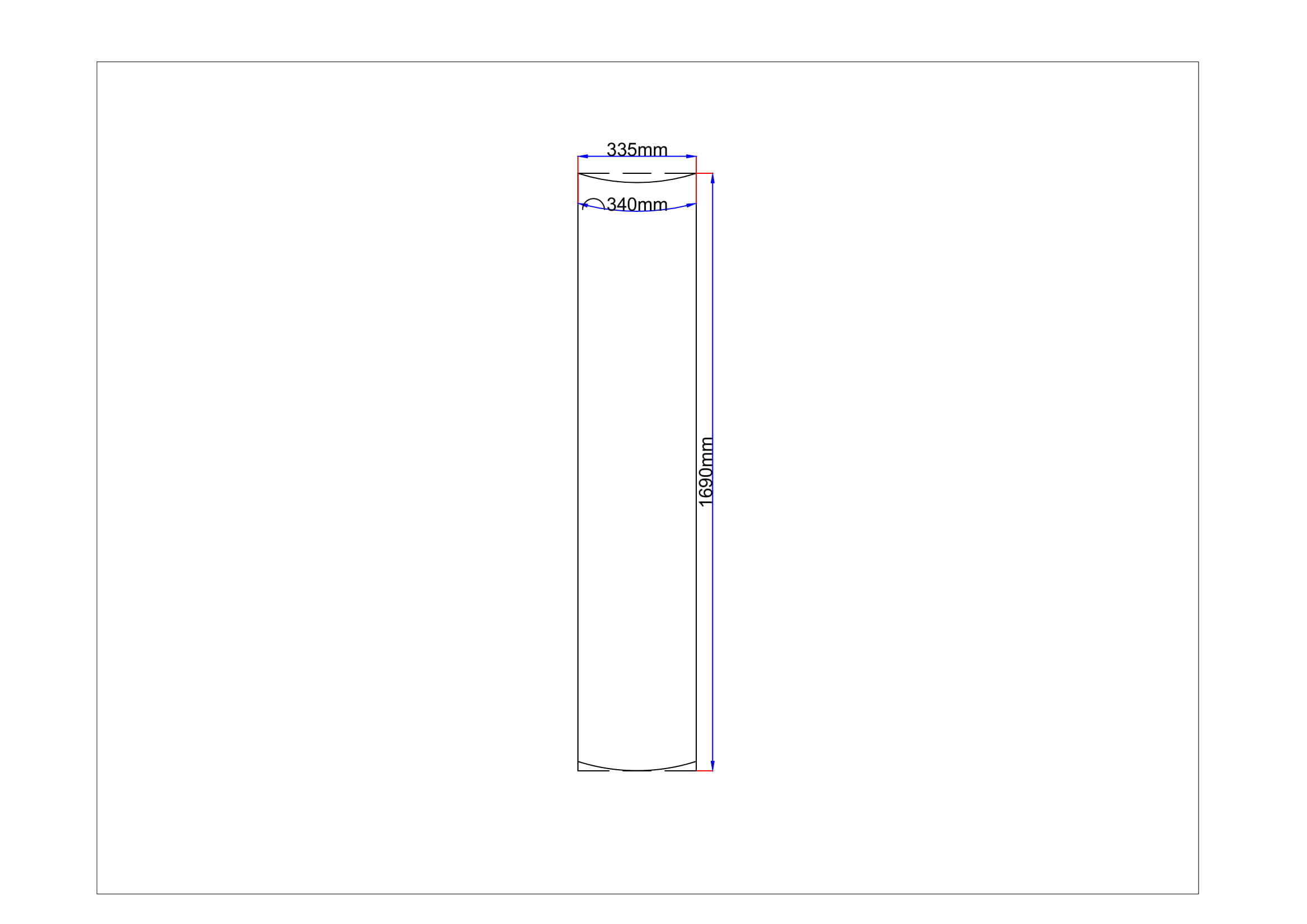 Dušo kabinos šoninis stiklas lenktas 335x1690 grey 4.1.