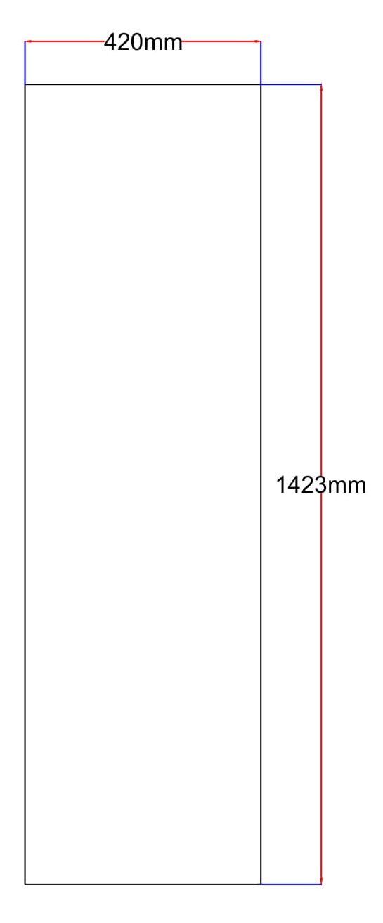 Dušo kabinos šoninis stiklas tiesus 420x1423 matinis fabric  3.29.