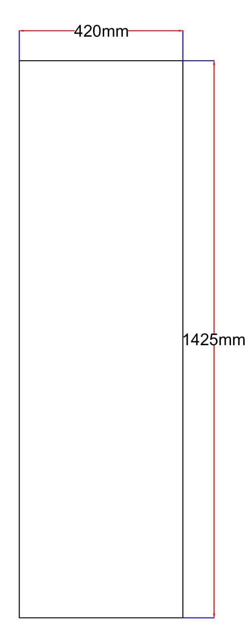 Dušo kabinos šoninis stiklas tiesus 420x1425 matins fabric 3.30.