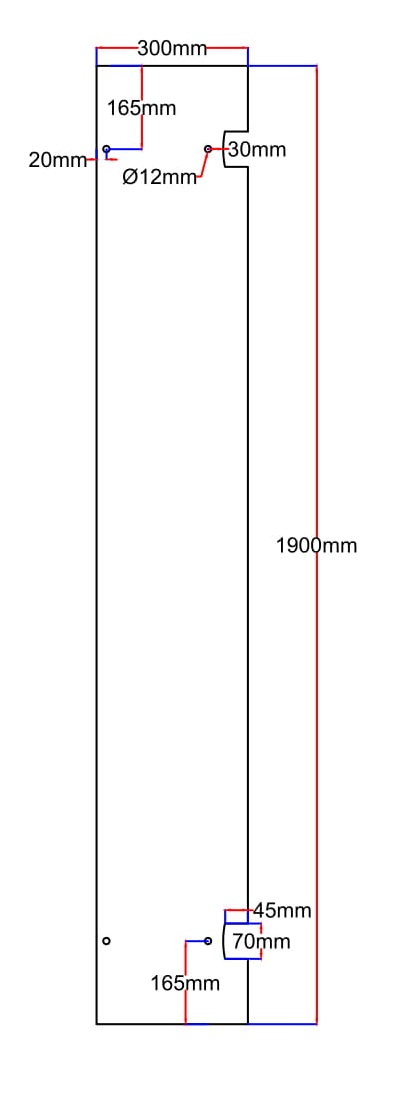 Dušo kabinos šoninis stiklas tiesus 300x1900 skaidrus 3.115.