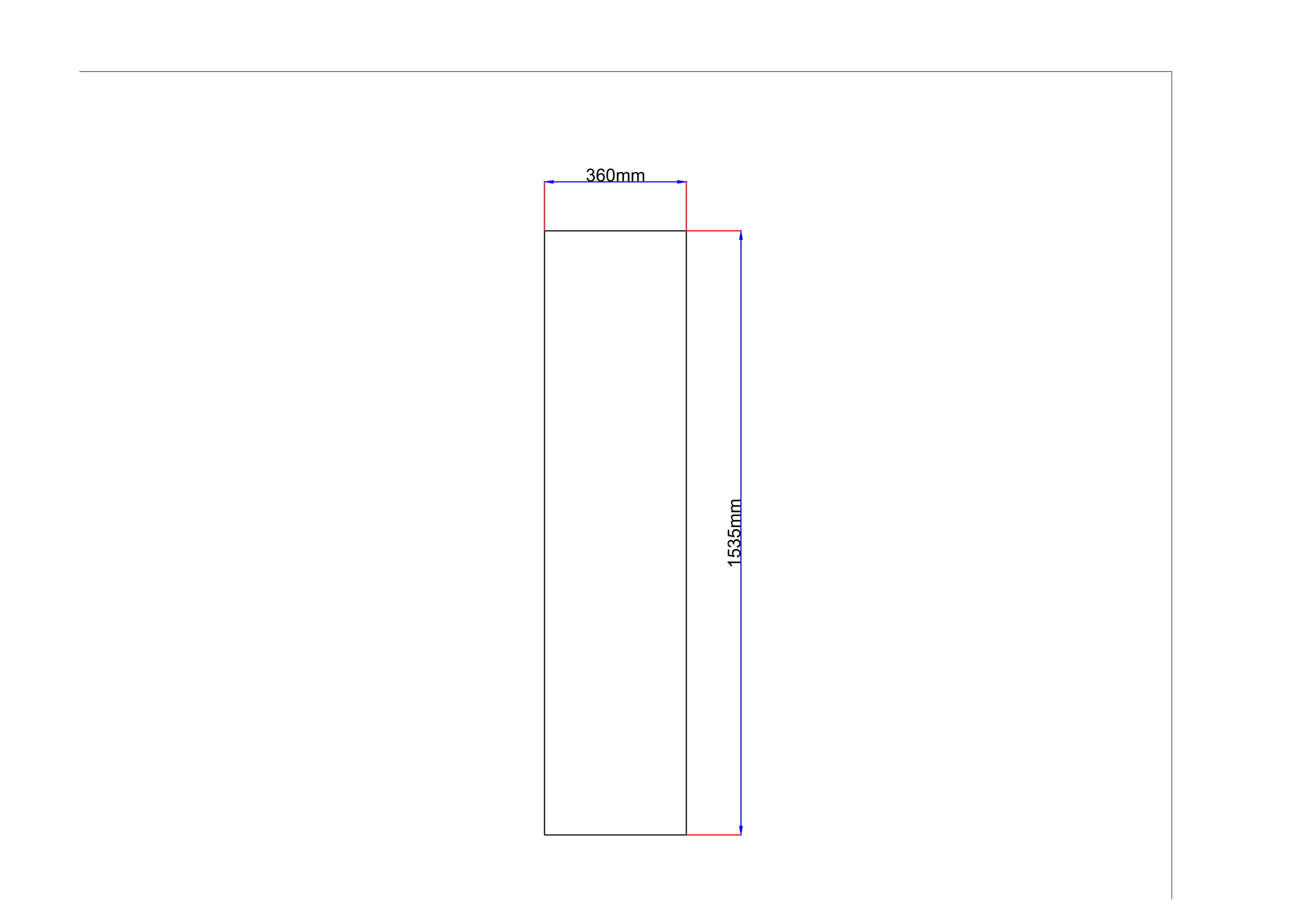 Dušo kabinos šoninis stiklas tiesus 360x1535 grey 3.68.
