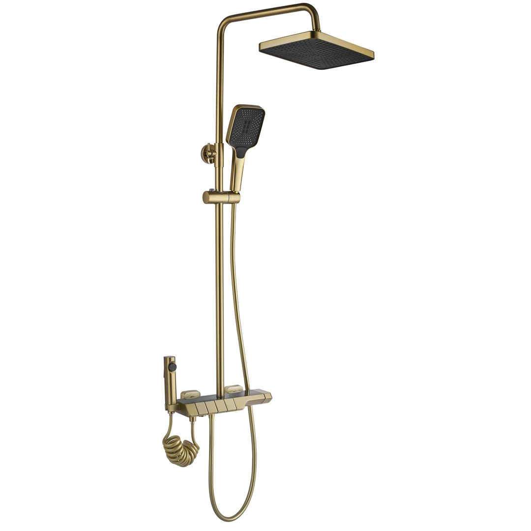 Dušo maišytuvas Rea Rob Brushed Gold Termostat