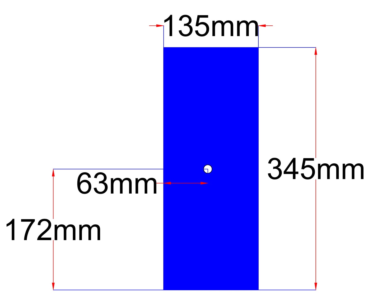 Stikliukas stalčiui 135x345 mm mėlynas