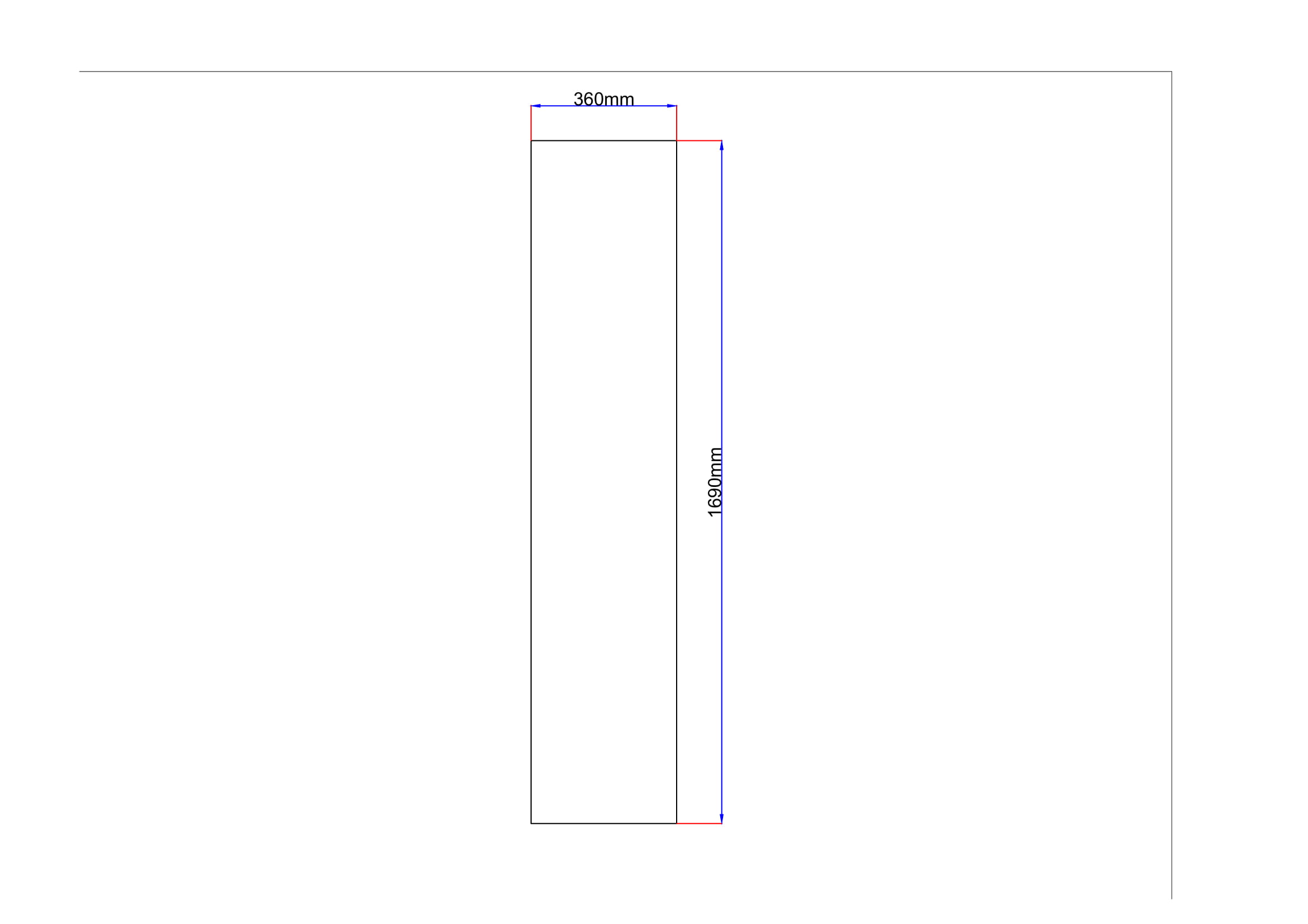 Dušo kabinos šoninis stiklas tiesus 360x1690 grey 3.10.
