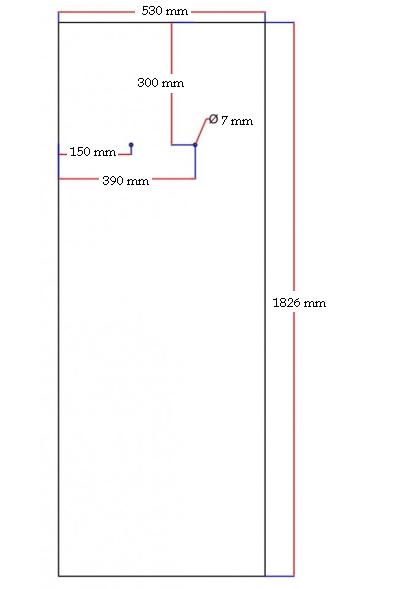 Dušo kabinos galinis stiklas juodas veidrodinis 530x1826 mm 5.33