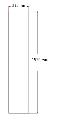 Dušo kabinos šoninis stiklas tiesus 315x1570 mm grey 3.143
