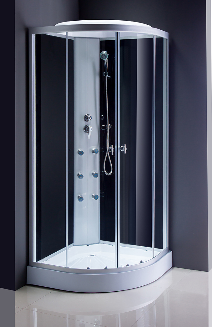 Masažinė dušo kabina R8602 80x80 grey/black