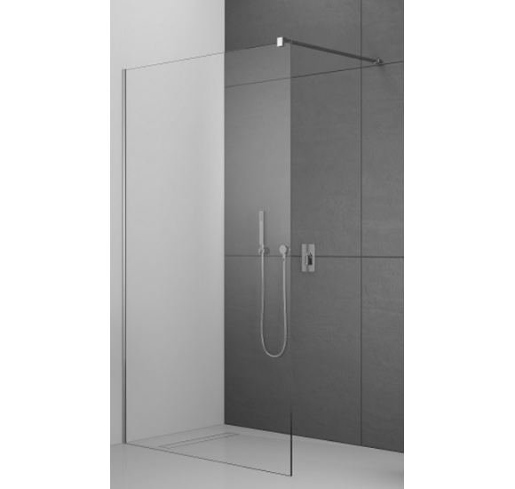 Radaway MODO NEW II walk-in dušo kabina : Profilio spalva - Blizgi chromo, Stiklas - Skaidrus, Walk-in dušo pertvaros nominalus matmuo - 110