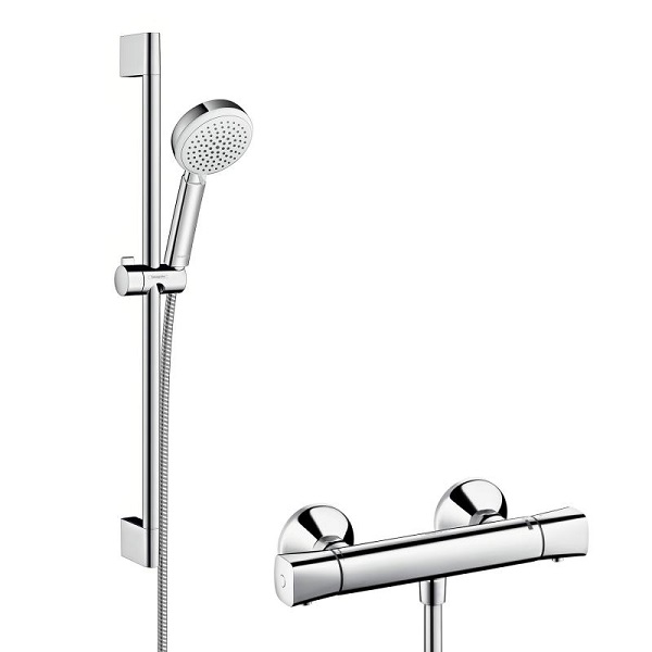 Hansgrohe Crometta 100 Vario Combi dušo komplektas 650 mm, baltas/chromas