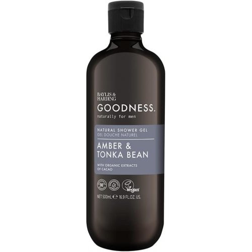 Baylis & Harding Amber & Tonka Bean Natural Shower Gel Dušo gelis vyrams, 500ml