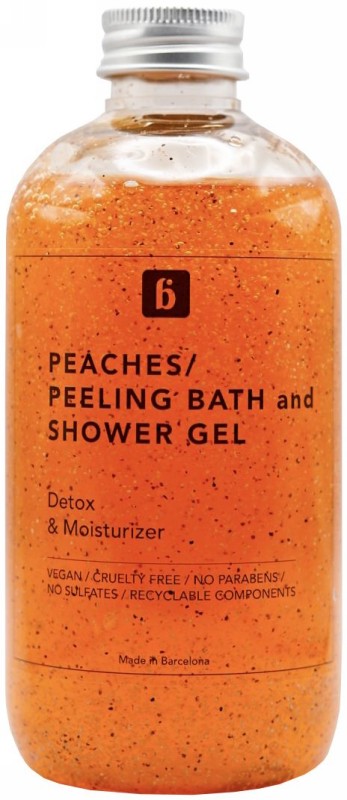 Šveičiamoji dušo želė Blautty Detox & Moisturizer Peaches Peeling Bath Gel BLABATPEA250, persikų kvapo, 250 ml