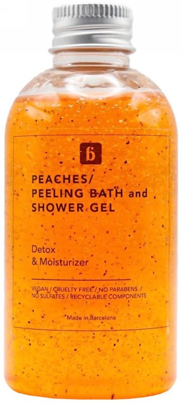 Šveičiamoji dušo želė Blautty Detox & Moisturizer Peaches Peeling Bath Gel BLABATPEA100, persikų kvapo, 100 ml