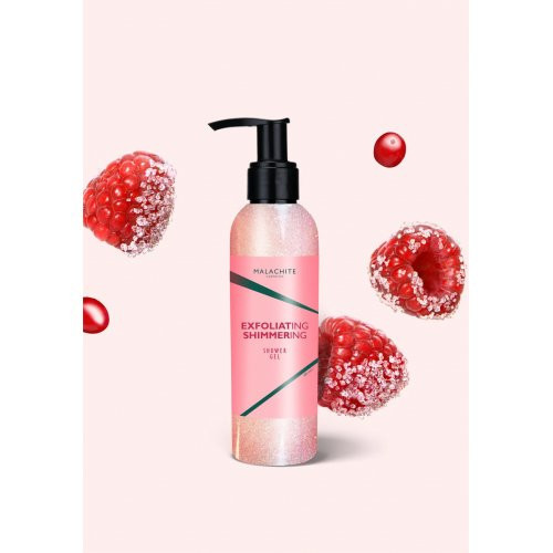 Malachite Cosmetics Exfolianting Shimmering Shower Gel Šveičiamasis dušo gelis, 200ml