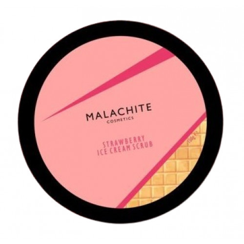 Malachite Cosmetics Strawberry Ice Cream Scrub Švytėjimo suteikiantis kūno šveitiklis, 200g