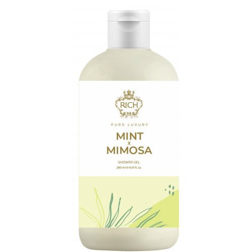 Rich Pure Luxury Mint & Mimosa Shower Gel Drėkinamoji ir maitinamoji dušo želė su tropiniu aromatu, 280ml