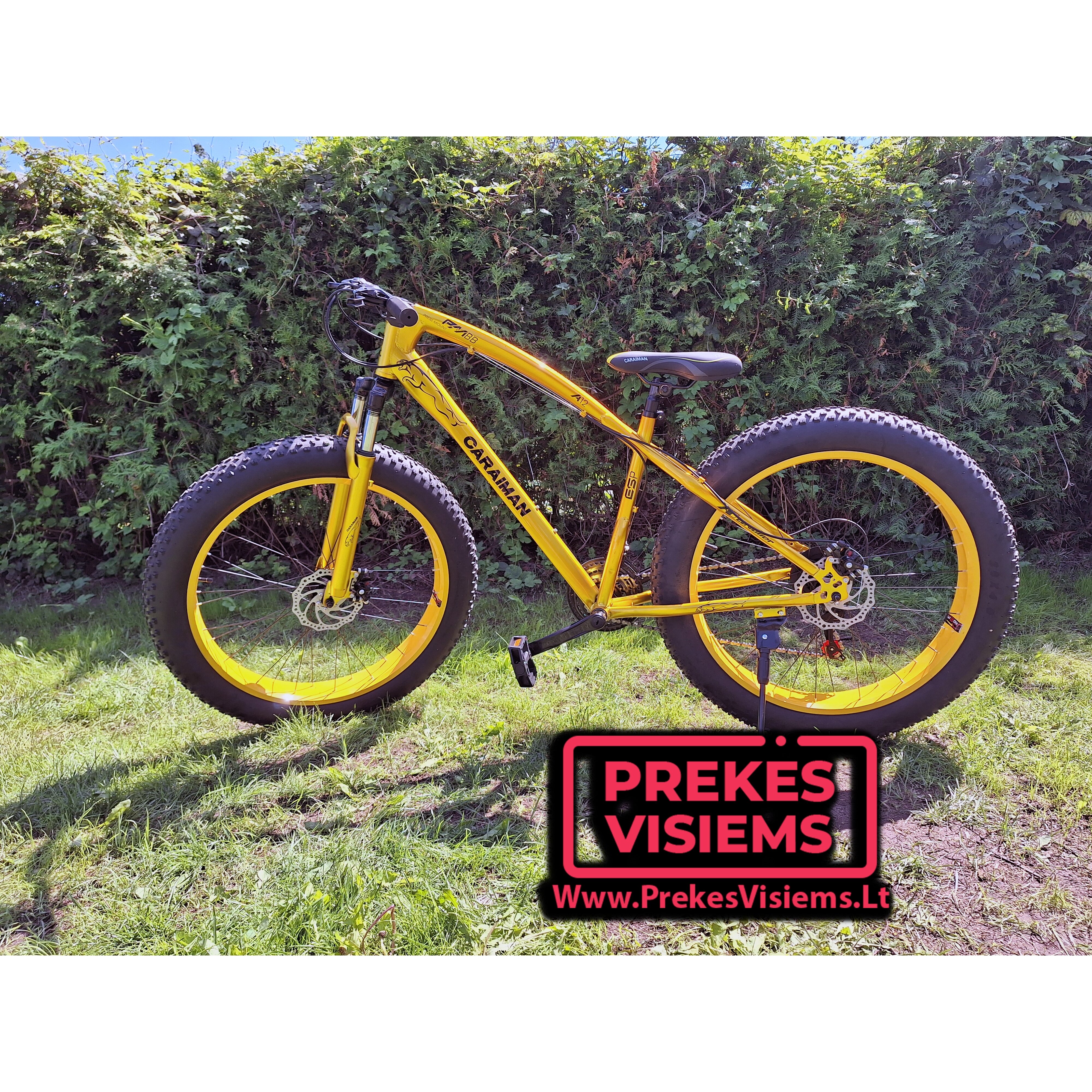 Dviratis Caraiman Fat Bike 26x16 Geltona/Juoda