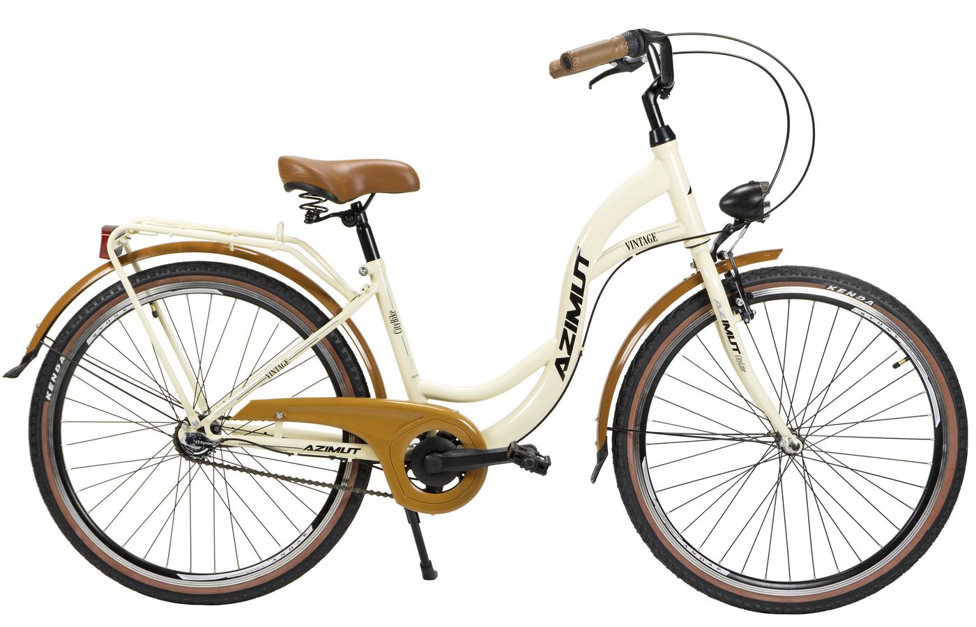 Dviratis AZIMUT Vintage 26" 3-speed 2023 cream-brown shiny