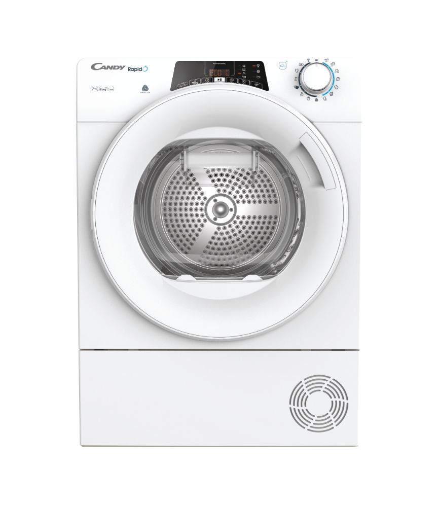 Džiovyklė Candy Dryer Machine RO4 H7A1TEX-S Energy efficiency class A+, Front loading, 7 kg, LCD, Depth 46.5 cm, Wi-Fi, White