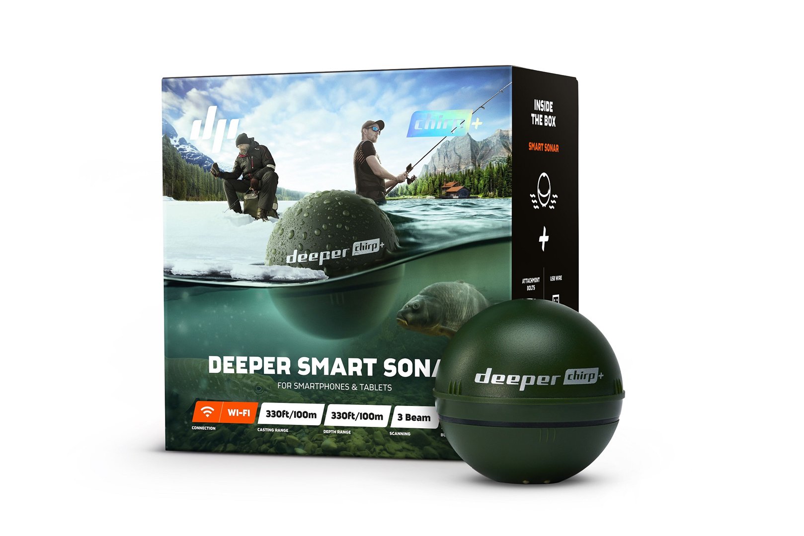 Žuvų paieškos sensorius DEEPER Smart Sonar Chirp+, žalias
