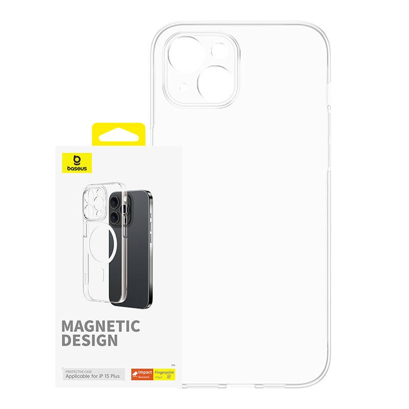 Magnetinis telefono dėklas "iPhone 15 Plus Baseus OS-Lucent" serijai (skaidrus)