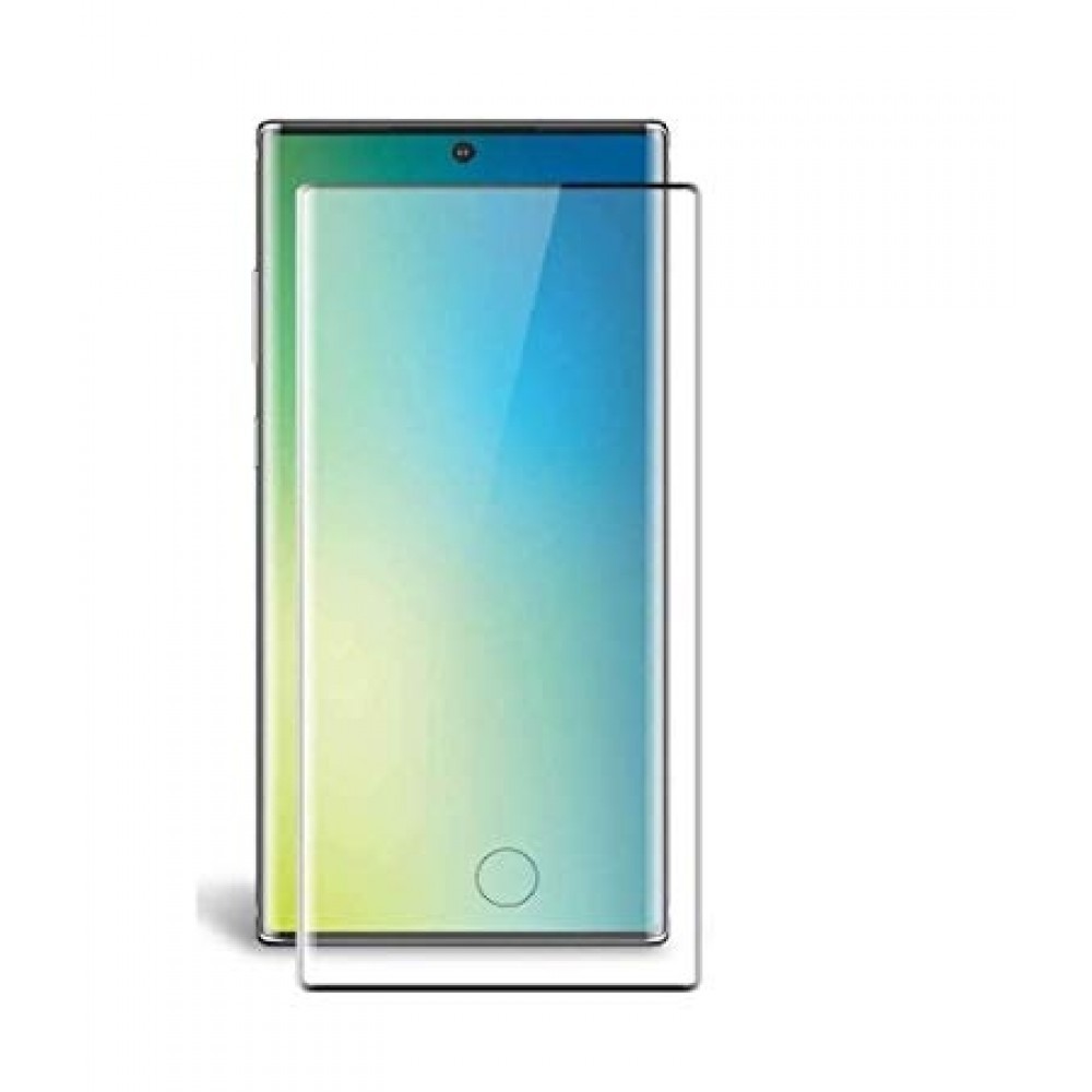 Apsauginis grūdintas stiklas ''5D Full Glue HQ Quality'' Samsung Galaxy G973 S10 telefonui (su ispjovimu pirsto antspaudui)