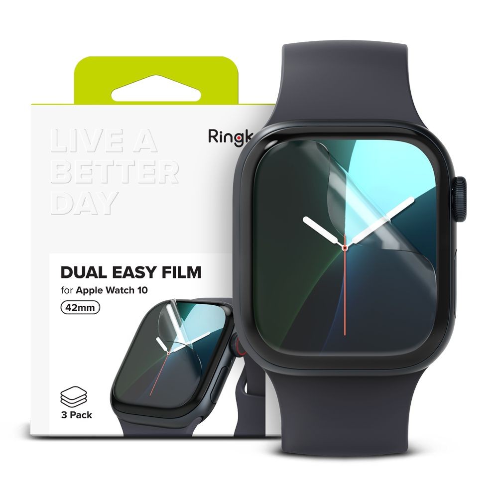 Apsauginė ekrano plėvelė ( 3vnt.) "Ringke Dual Easy" laikrodžiui Apple Watch 10 (42 MM)