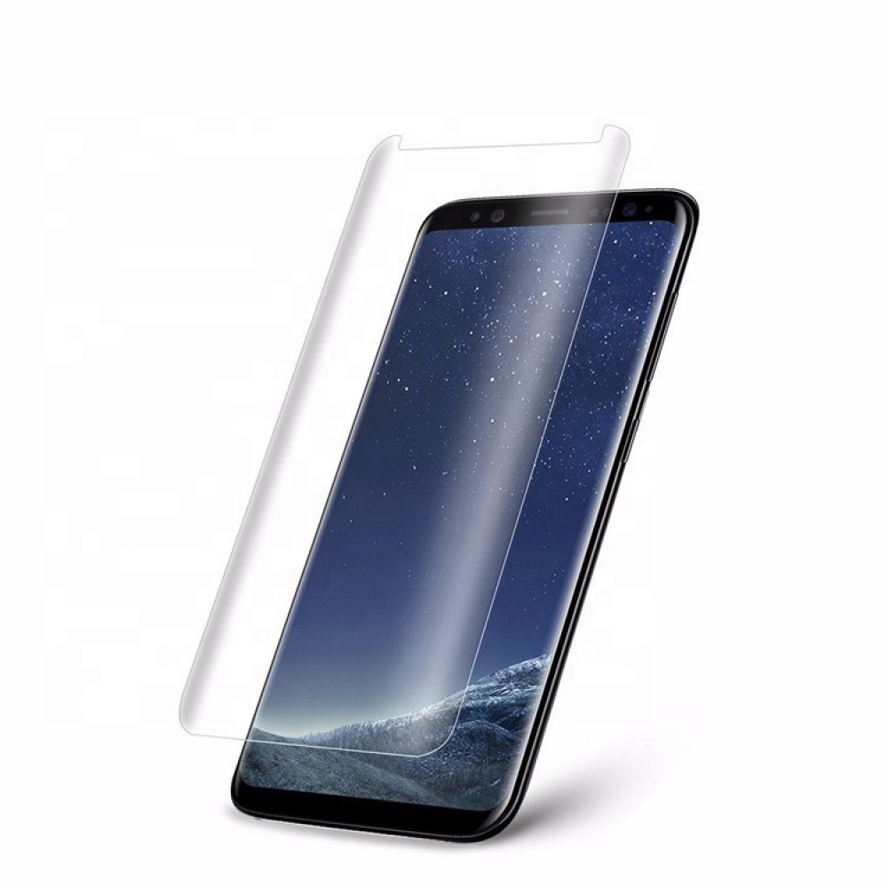 Lenktas skaidrus apsauginis grūdintas stiklas "M1 5D UV Glue" telefonui Samsung Galaxy G950 S8 (Uždedamas naudojant UV lempą)