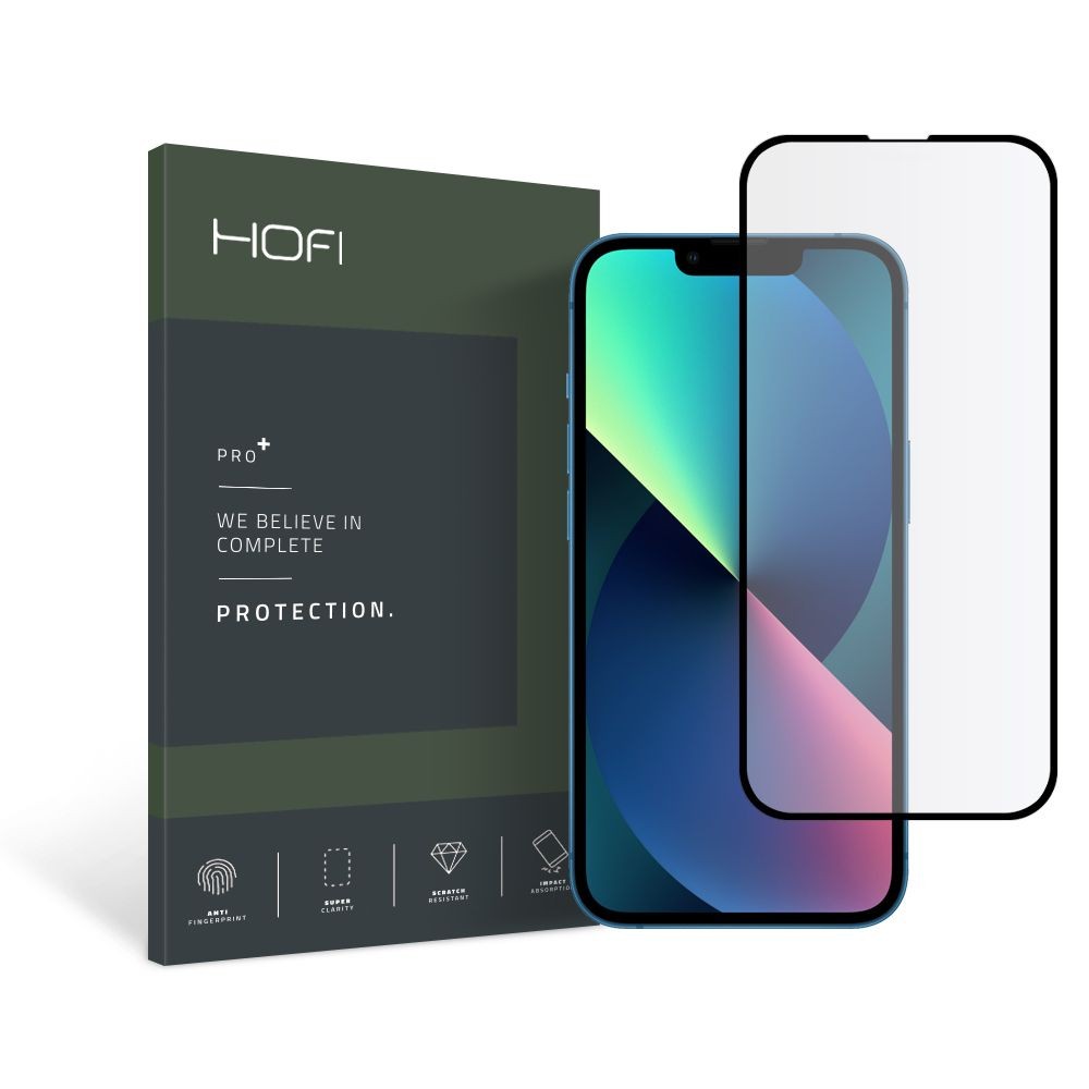 Apsauginis grūdintas stiklas juodais krašteliais HOFI HYBRID PRO+ telefonui iPhone 13 Pro Max