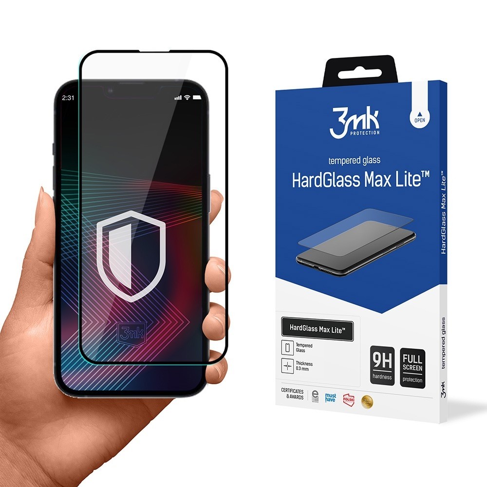 LCD apsauginis stikliukas juodais krašteliais "3MK Hard Glass" telefonui iPhone 15 Pro Max