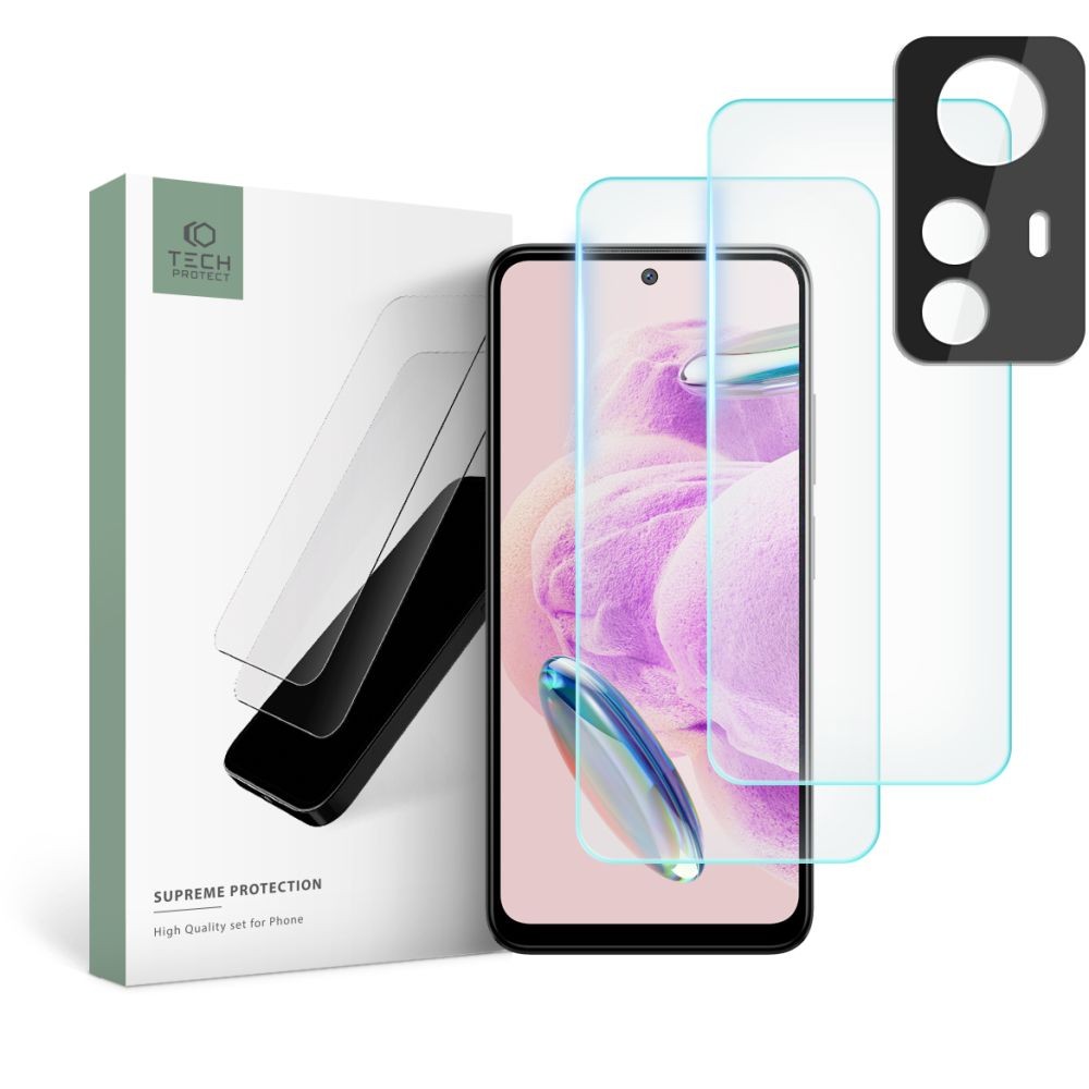 Apsauginių stikliukų rinkinys "Tech-Protect Supreme Set" telefonui Xiaomi Redmi Note 12S