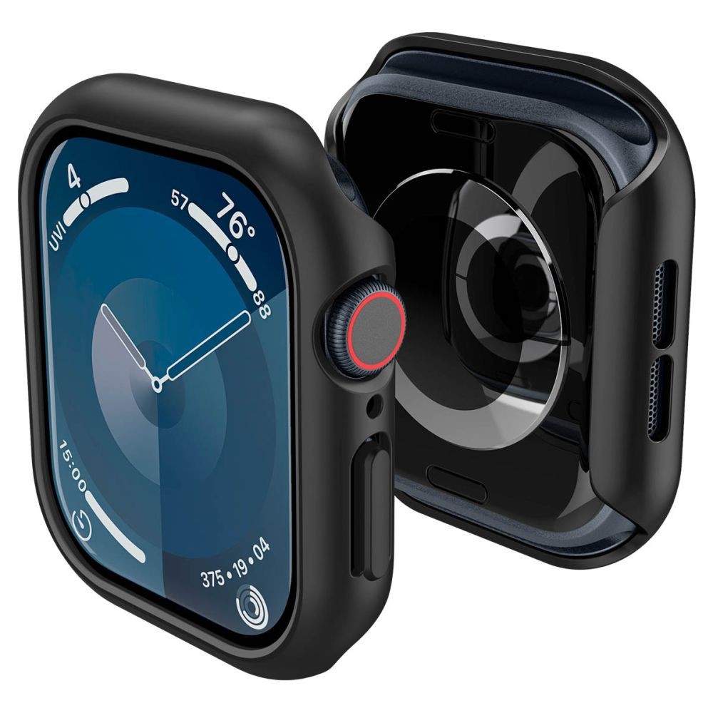 Juodas dėklas "Spigen Thin Fit" laikrodžiui Apple Watch 10 (46 MM)