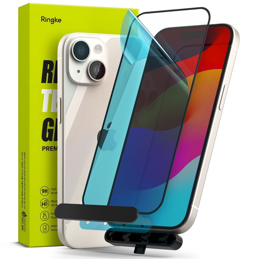 Apsauginis grūdintas stiklas "Ringke TG" telefonui iPhone 15