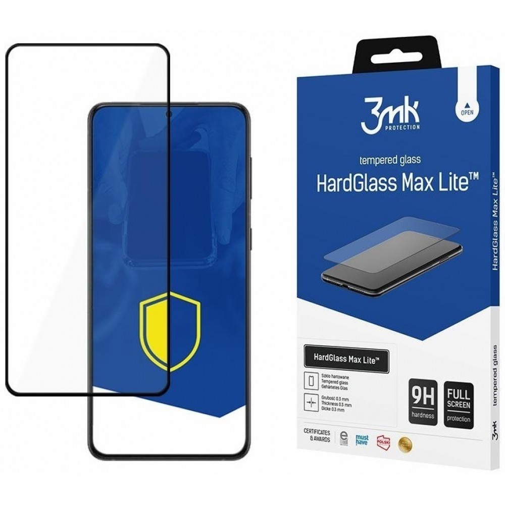 LCD apsauginis stikliukas 3MK Hard Glass Max Lite telefonui Samsung A23 4G / A23 5G juodas kraštais