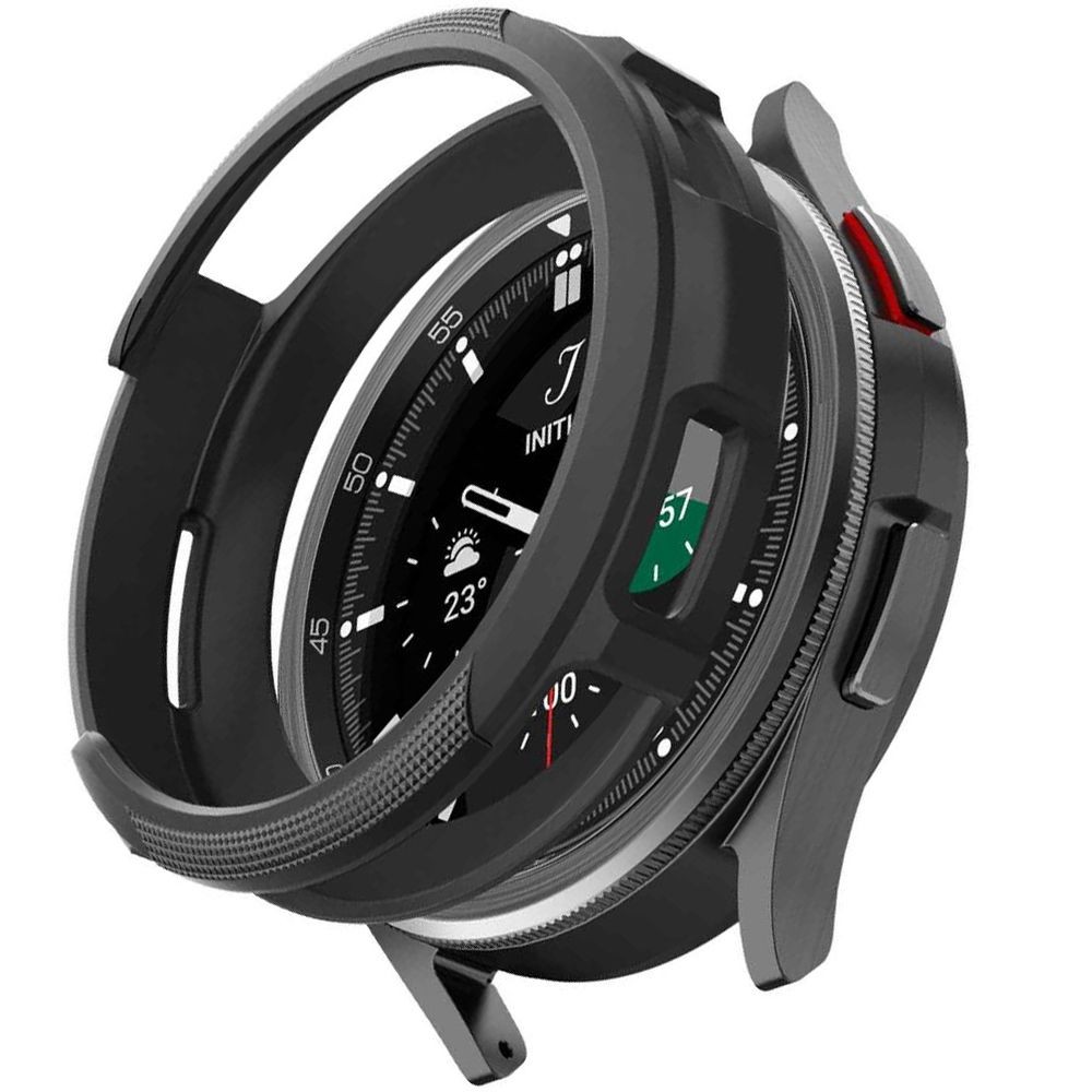 Itin tvirtas juodas dėklas "Spigen Ultra Hybrid" laikrodžiui Samsung Galaxy Watch 6 Classic (43 MM)