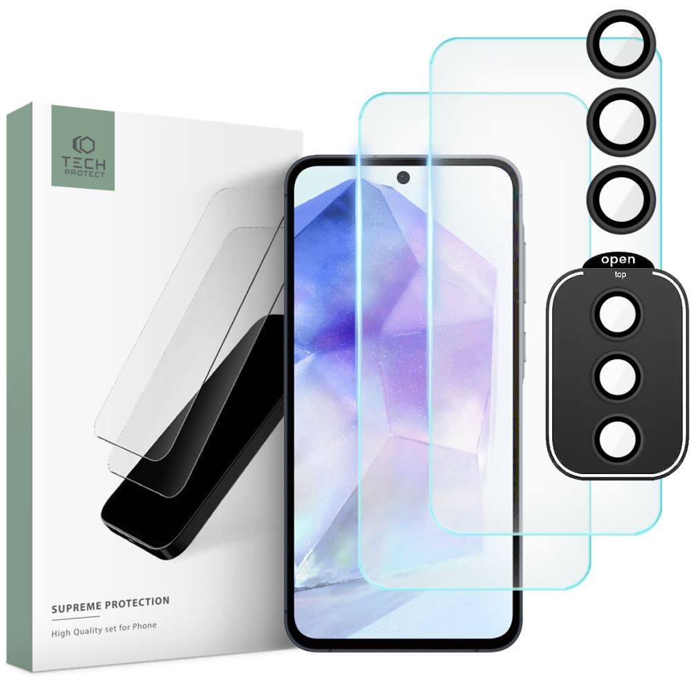 Apsauginių stikliukų rinkinys "Tech-Protect Supreme Set" telefonui Samsung Galaxy A55 5G