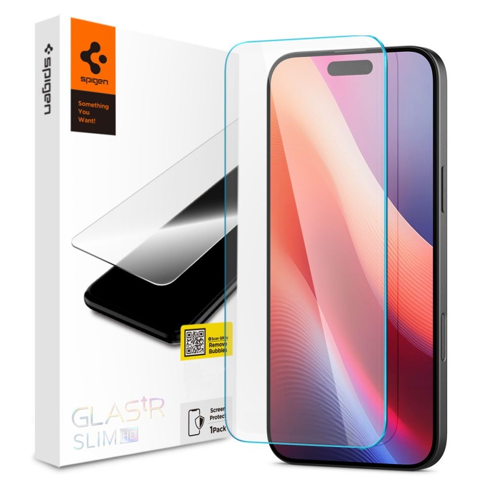 Skaidrus apsauginis grūdintas stiklas "Spigen Glas.Tr Slim" telefonui Apple iPhone 16 Pro Max