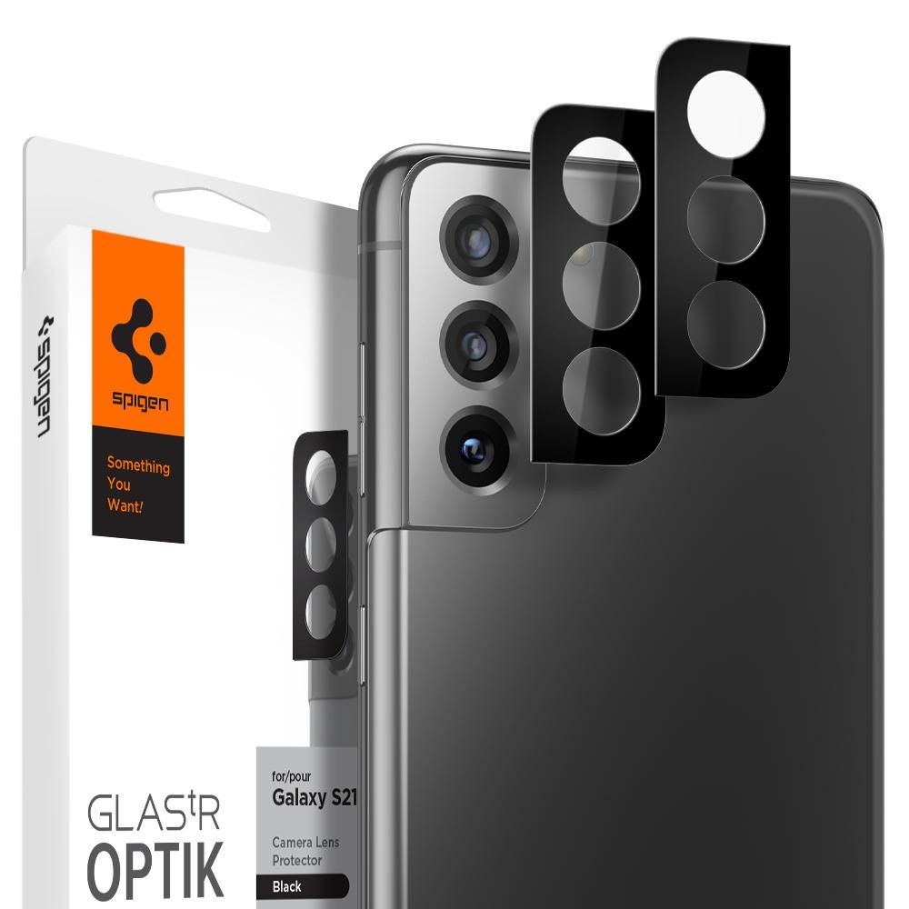 Apsauginis grūdintas stiklas "Spigen Optik.TR Camera Lens" telefono kamerai apsaugoti Samsung S21