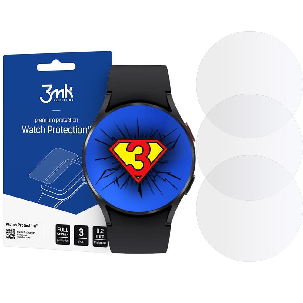 Lankstus hibridinis stiklas "3MK" (3vnt.) laikrodžiui Samsung Galaxy Watch 4 (44MM)