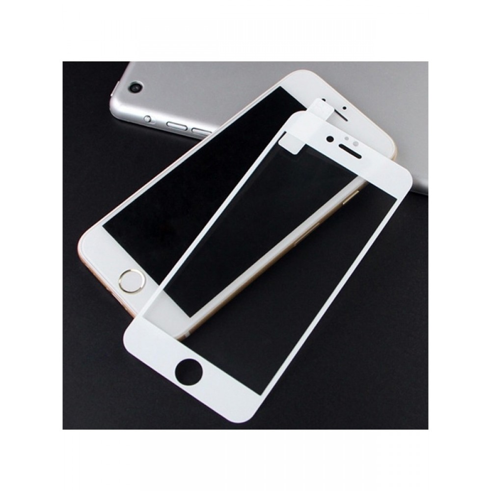 5D baltas apsauginis grūdintas stiklas Apple iPhone 6 Plus / 6S Plus telefonui "Full Glue"