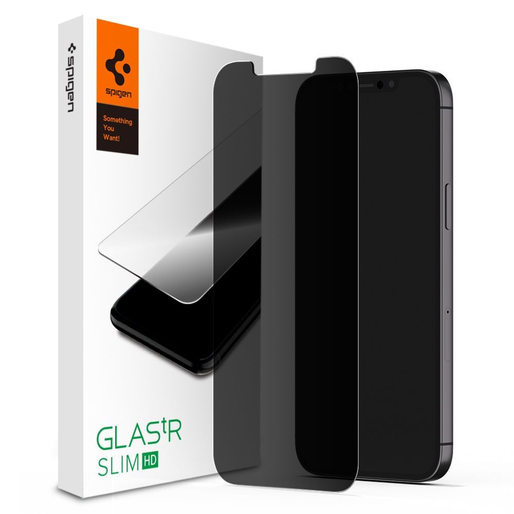 Privatum suteikiantis apsauginis grūdintas stiklas "Spigen Glass.Tr PRIVACY" telefonui iPhone 12 /12 Pro