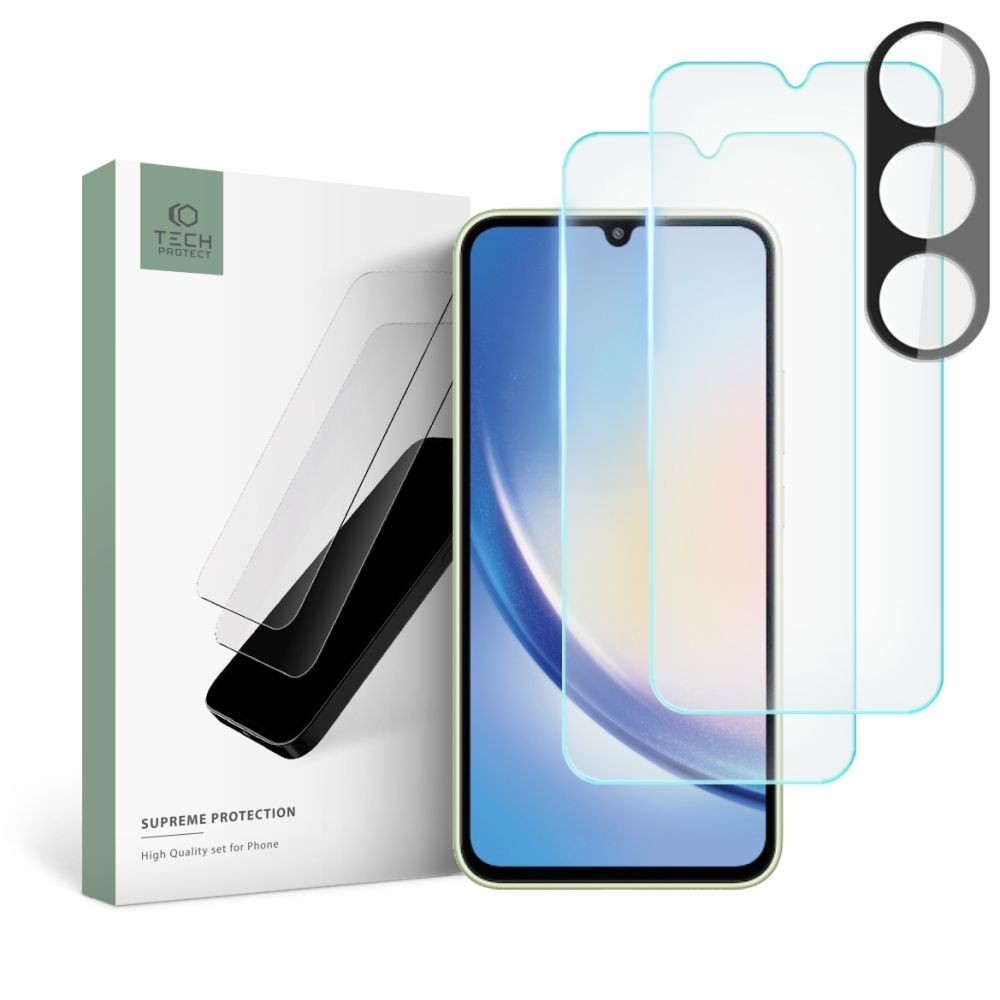 Apsauginių stikliukų rinkinys "Tech-Protect Supreme Set" telefonui Samsung Galaxy A34 5G