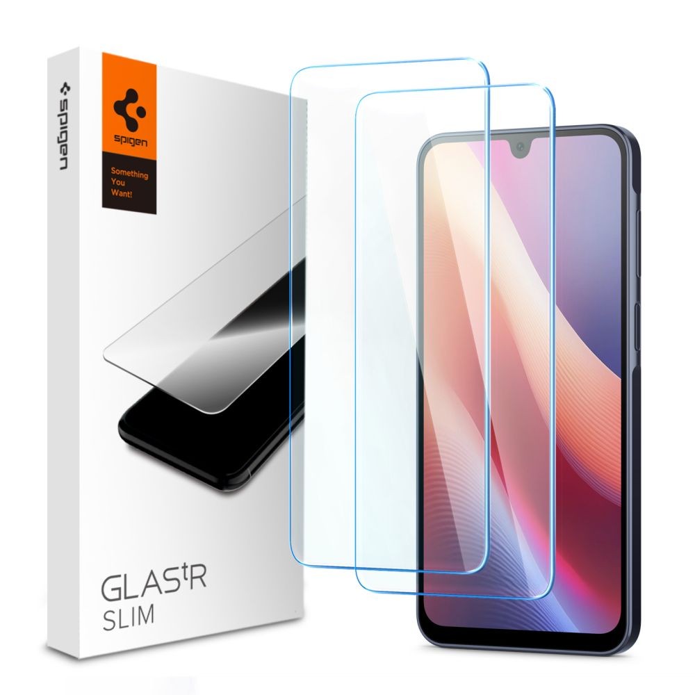 Skaidrus apsauginis grūdintas stiklas (2vnt)"Spigen Glas.Tr Slim 2-Pack" telefonui Samsung Galaxy A16 4G / 5G