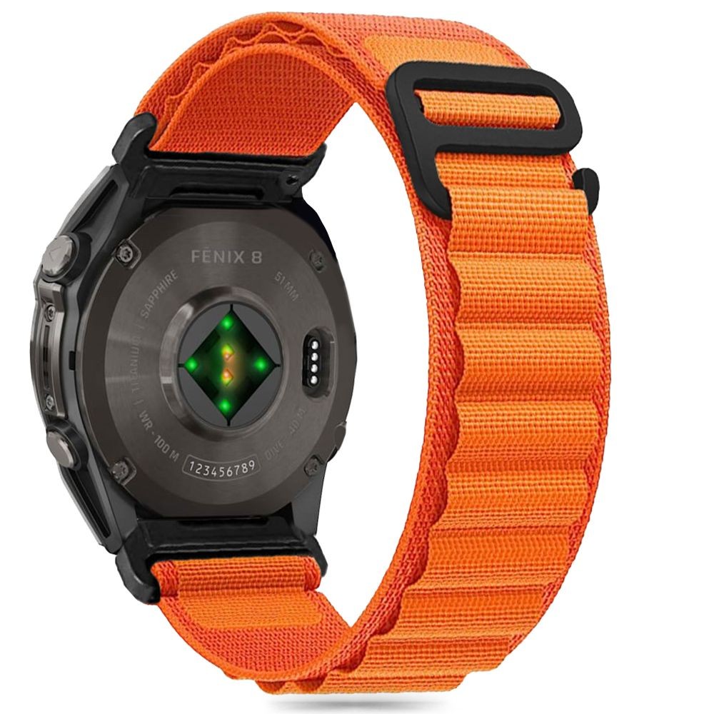 Oranžinės spalvos apyrankė "Tech-Protect Nylon Pro" laikrodžiui Garmin Fenix 5 / 6 / 6 PRO / 7 / 8 (47 MM) / E