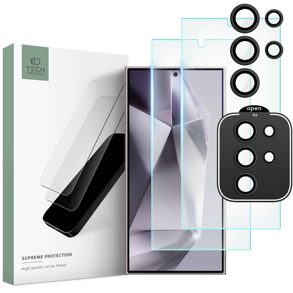 Apsauginių stikliukų rinkinys "Tech-Protect Supreme Set" telefonui Samsung Galaxy S24 Ultra