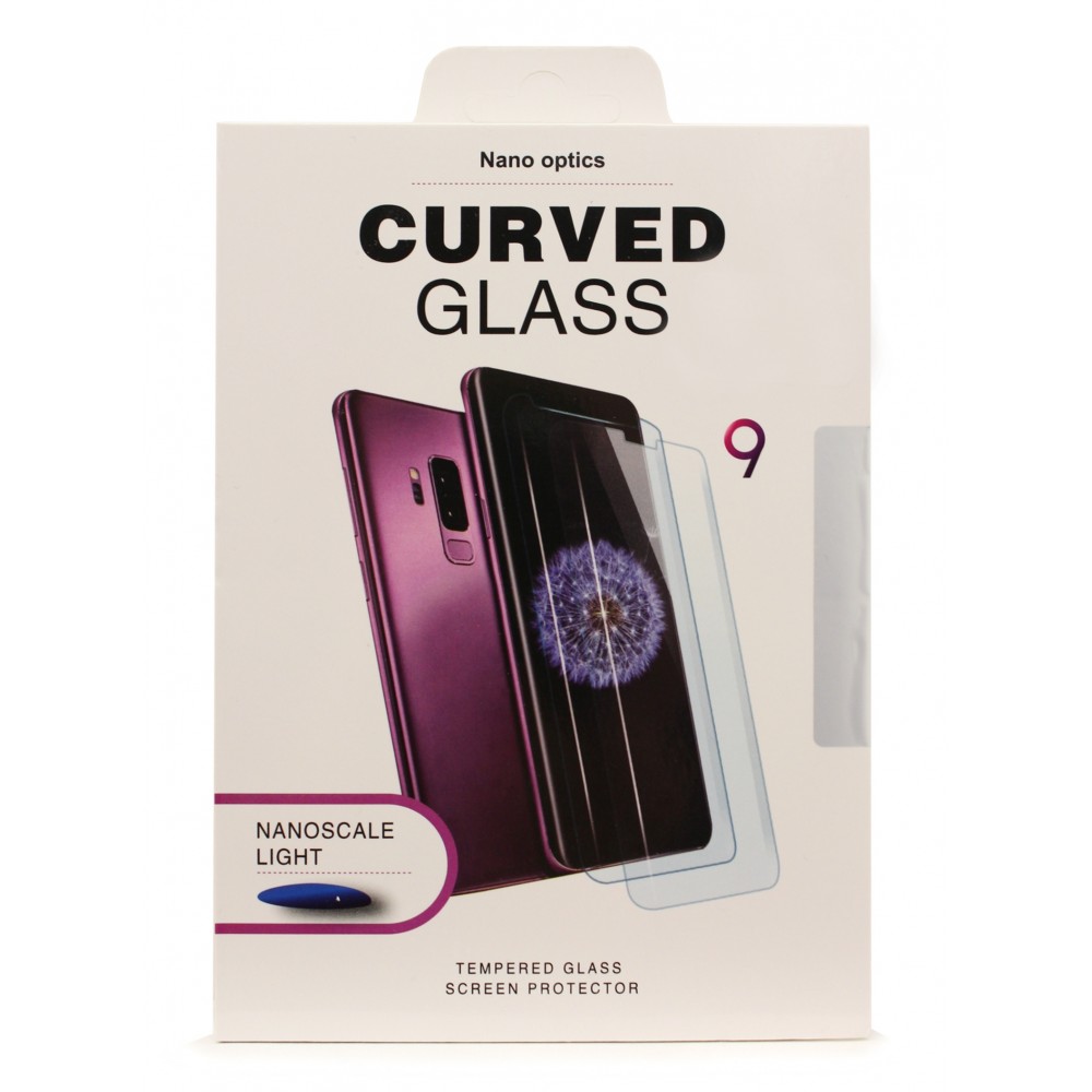 Lenktas skaidrus apsauginis grūdintas stiklas telefonui Samsung S9 "Nano Optics 5D UV Glue"
