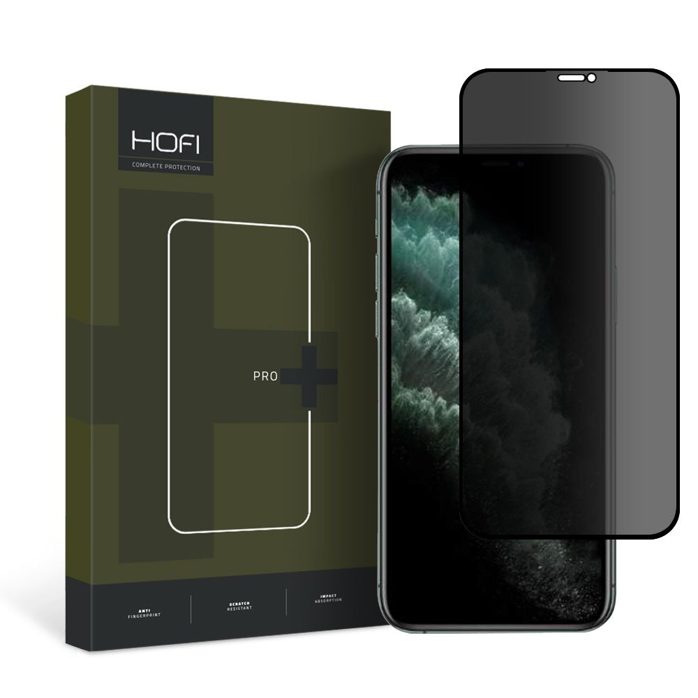 Privatum suteikiantis apsauginis stikliukas "Hofi Anti Spy Glass Pro+ Privacy" telefonui iPhone X / XS / 11 Pro