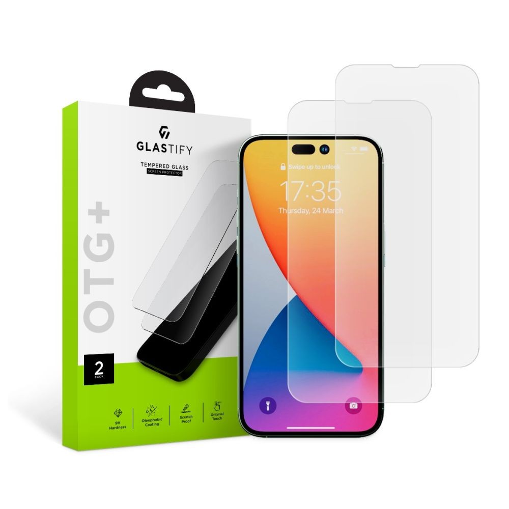 Apsauginis stiklas GLASTIFY OTG+ (2vnt.) telefonui iPhone 14 Pro